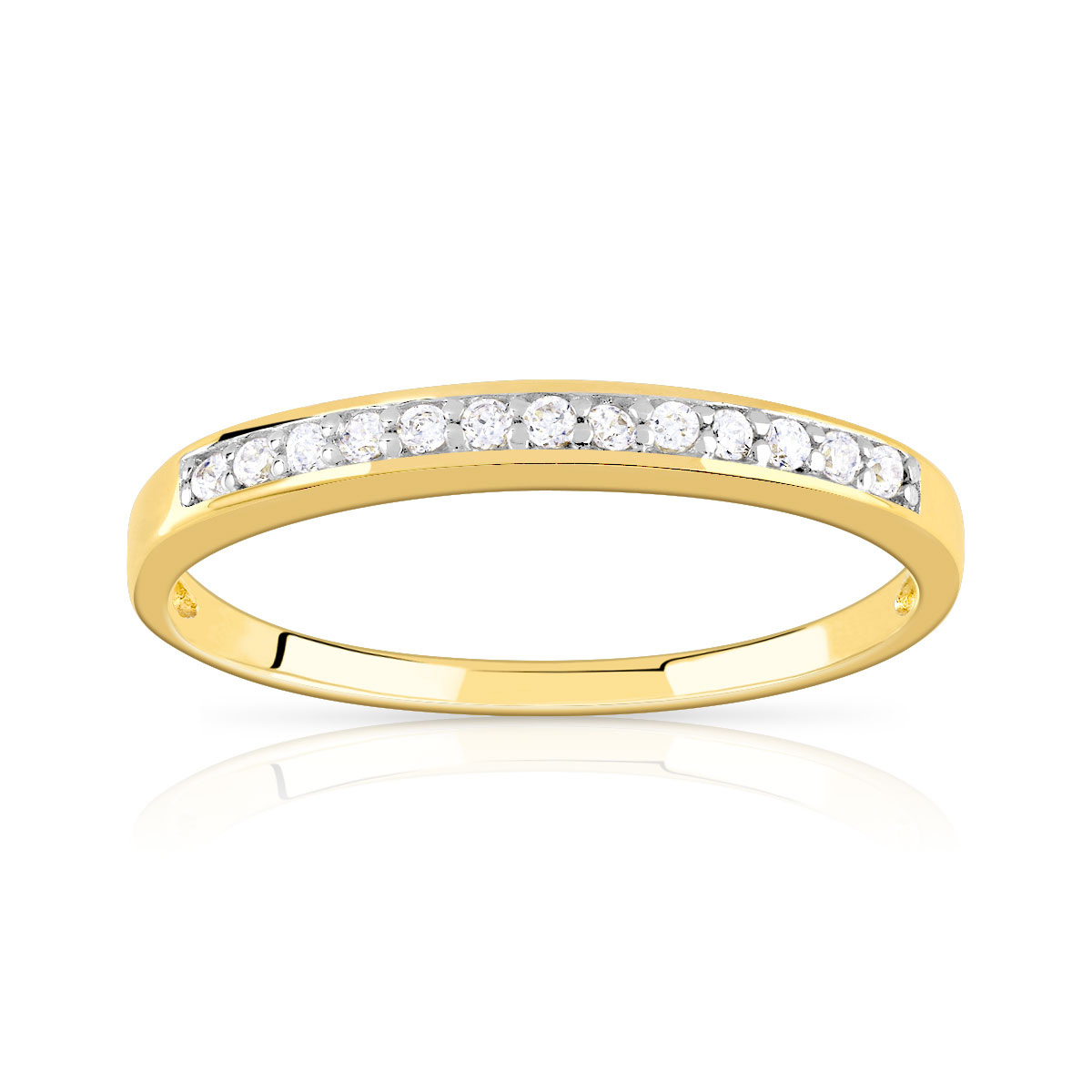 Alliance plaqué or 2 tons zirconias