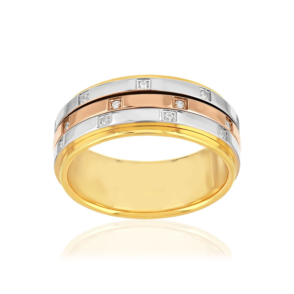 Alliance tournante or 750 3 ors diamants