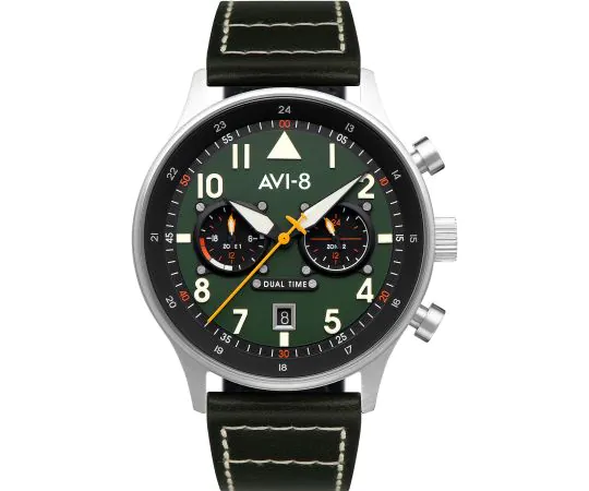 AVI-8 AV-4088-02 Carey Dual Time Montre Homme 44mm 5ATM