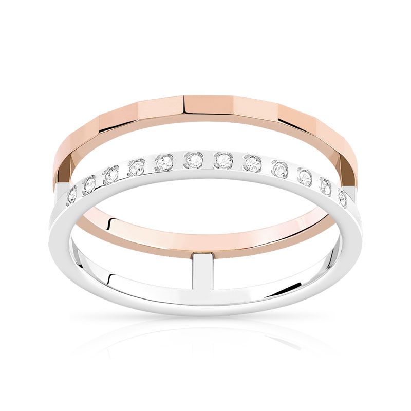 Bague 2 ors 375 diamant