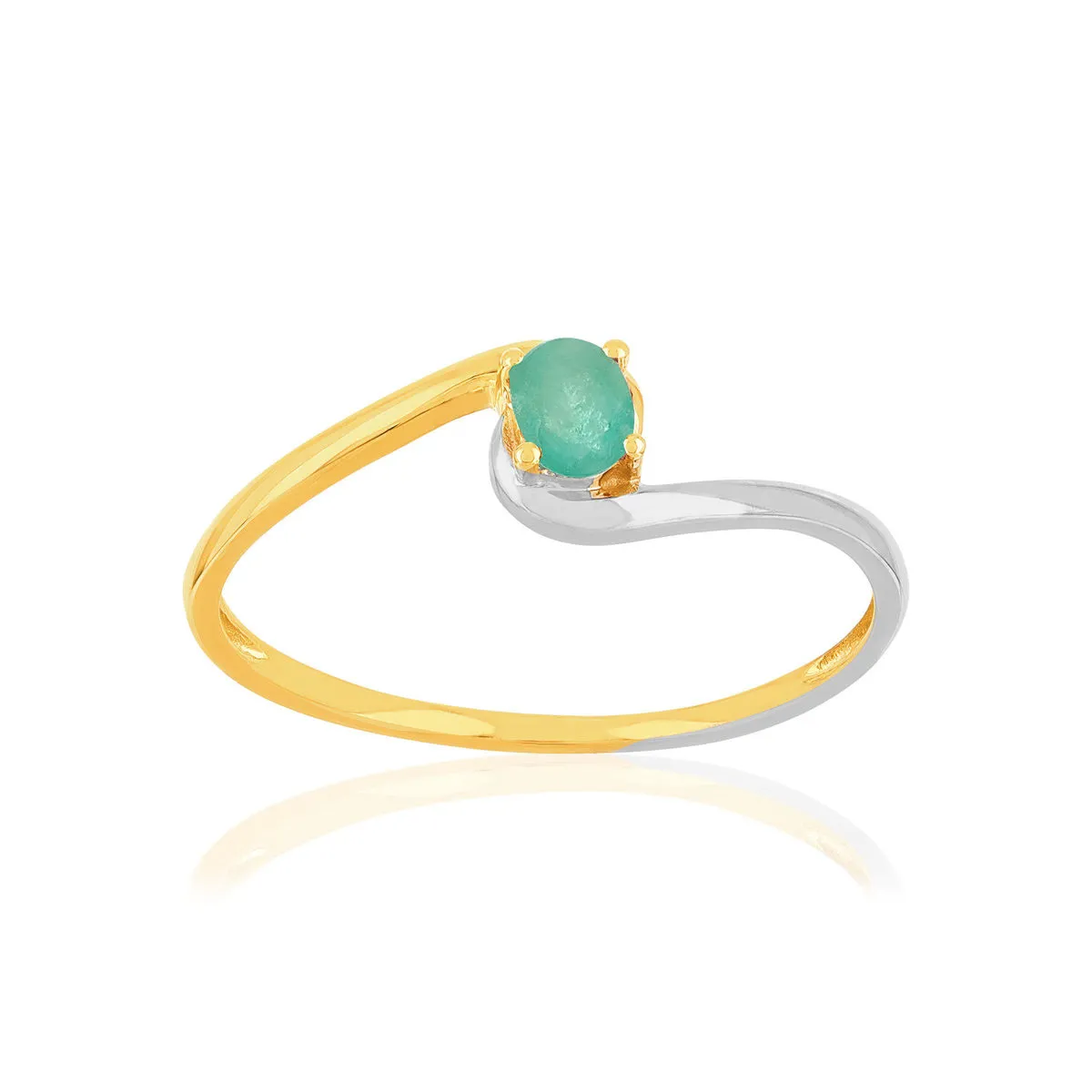 Bague 2 ors 375 emeraude