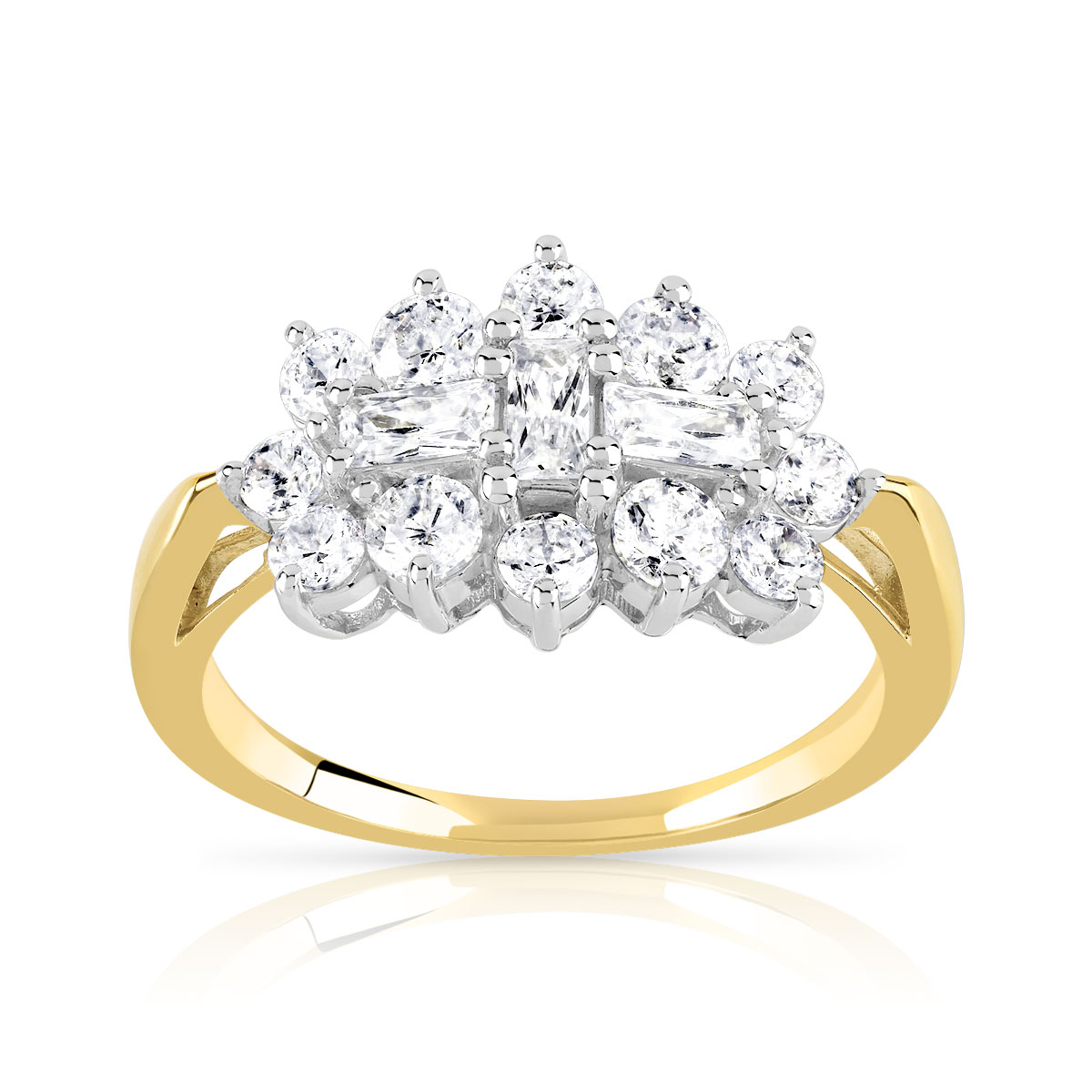 Bague 2 ors 375 zirconias