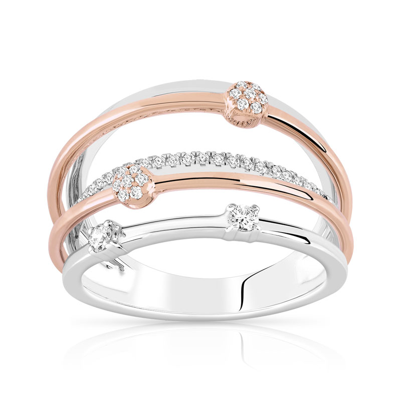 Bague 2 ors 750 diamant