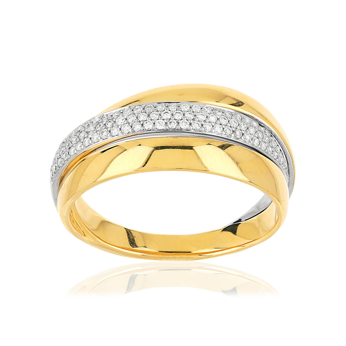 Bague 2 ors 750 diamants