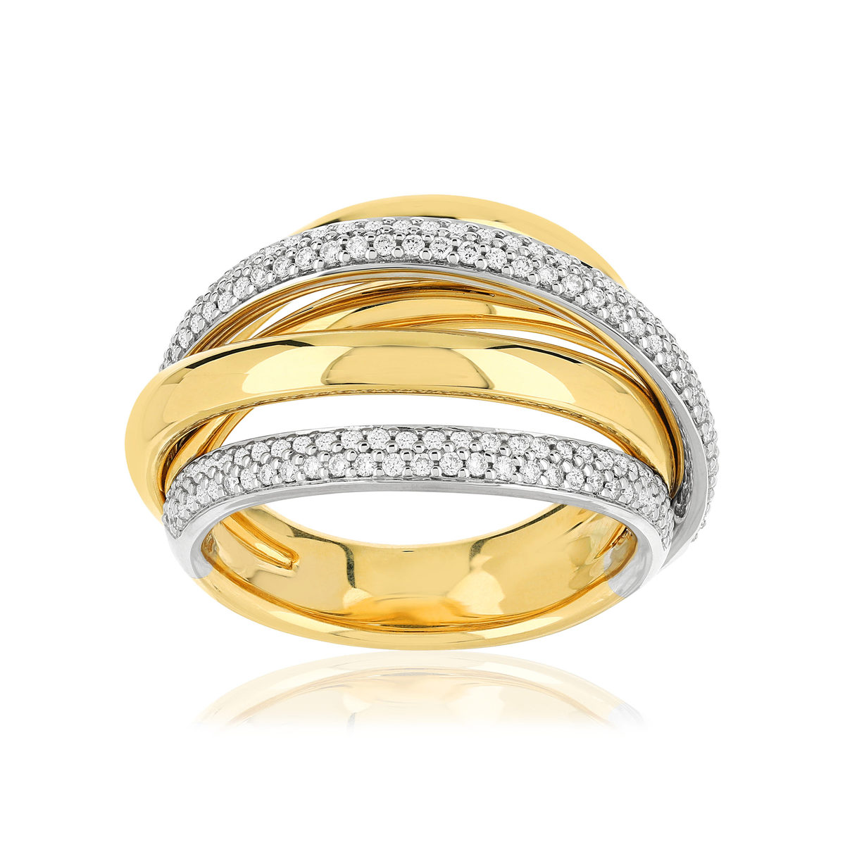 Bague 2 ors diamants