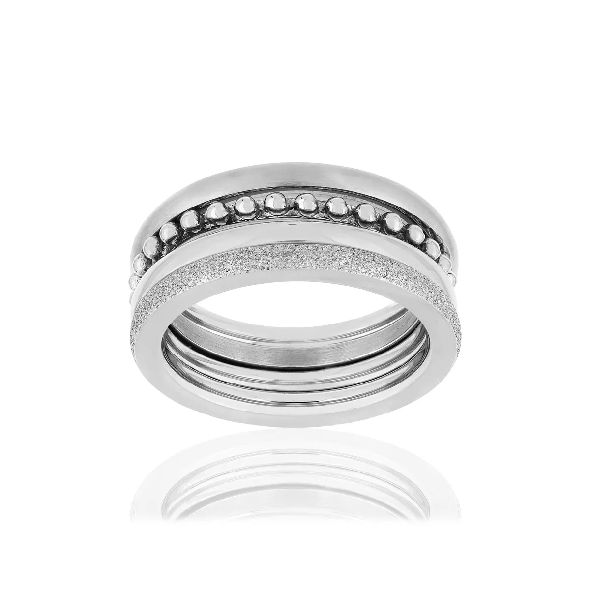 Bague 4 anneaux acier