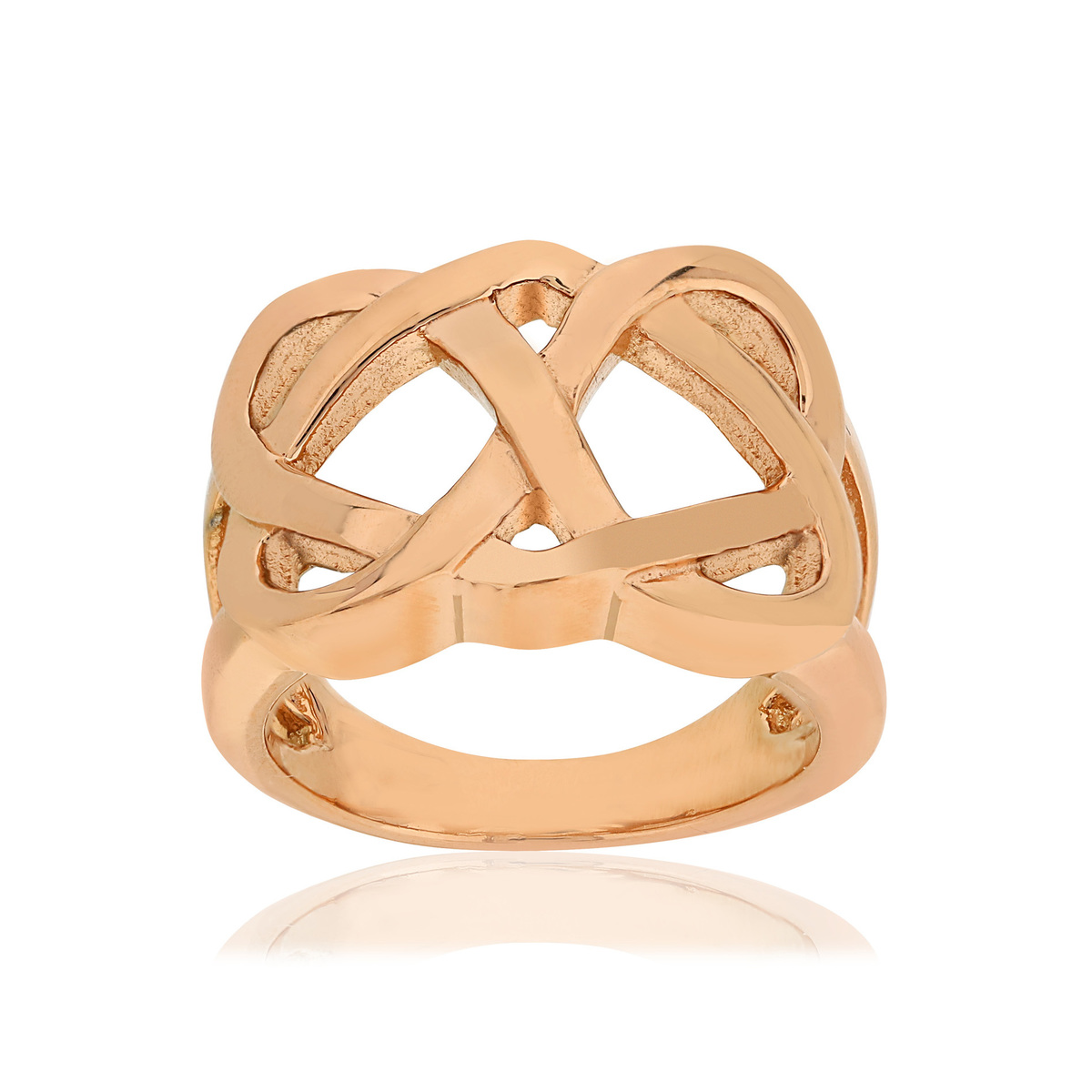 Bague acier doré rose