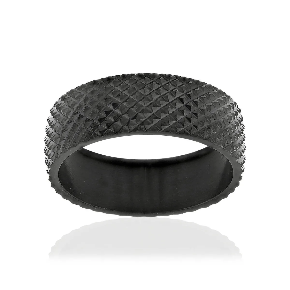 Bague acier noir