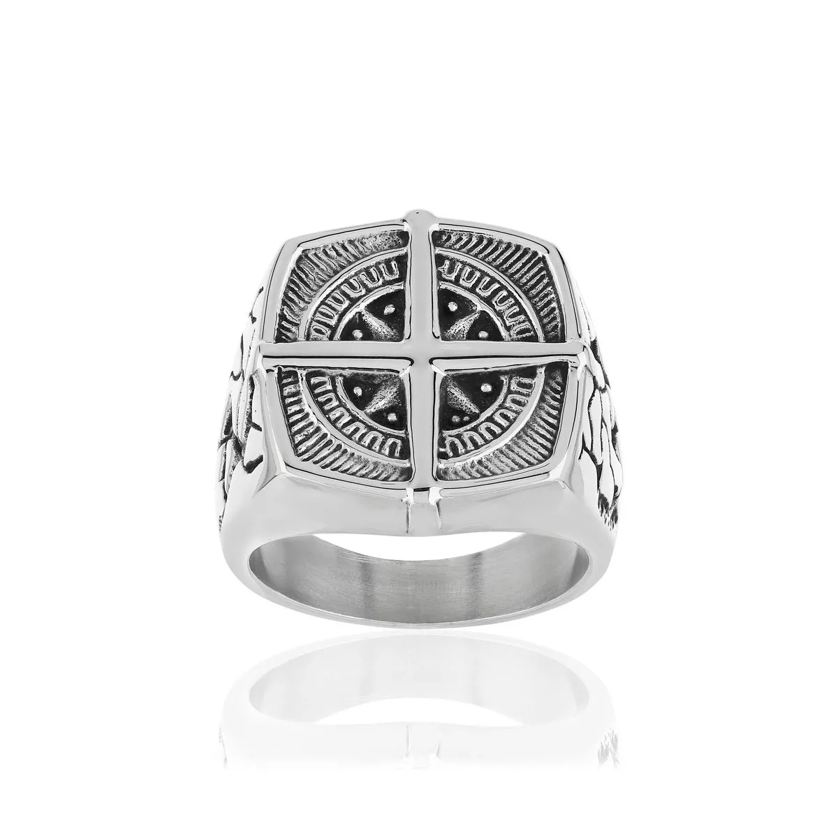 Bague acier rose des vents