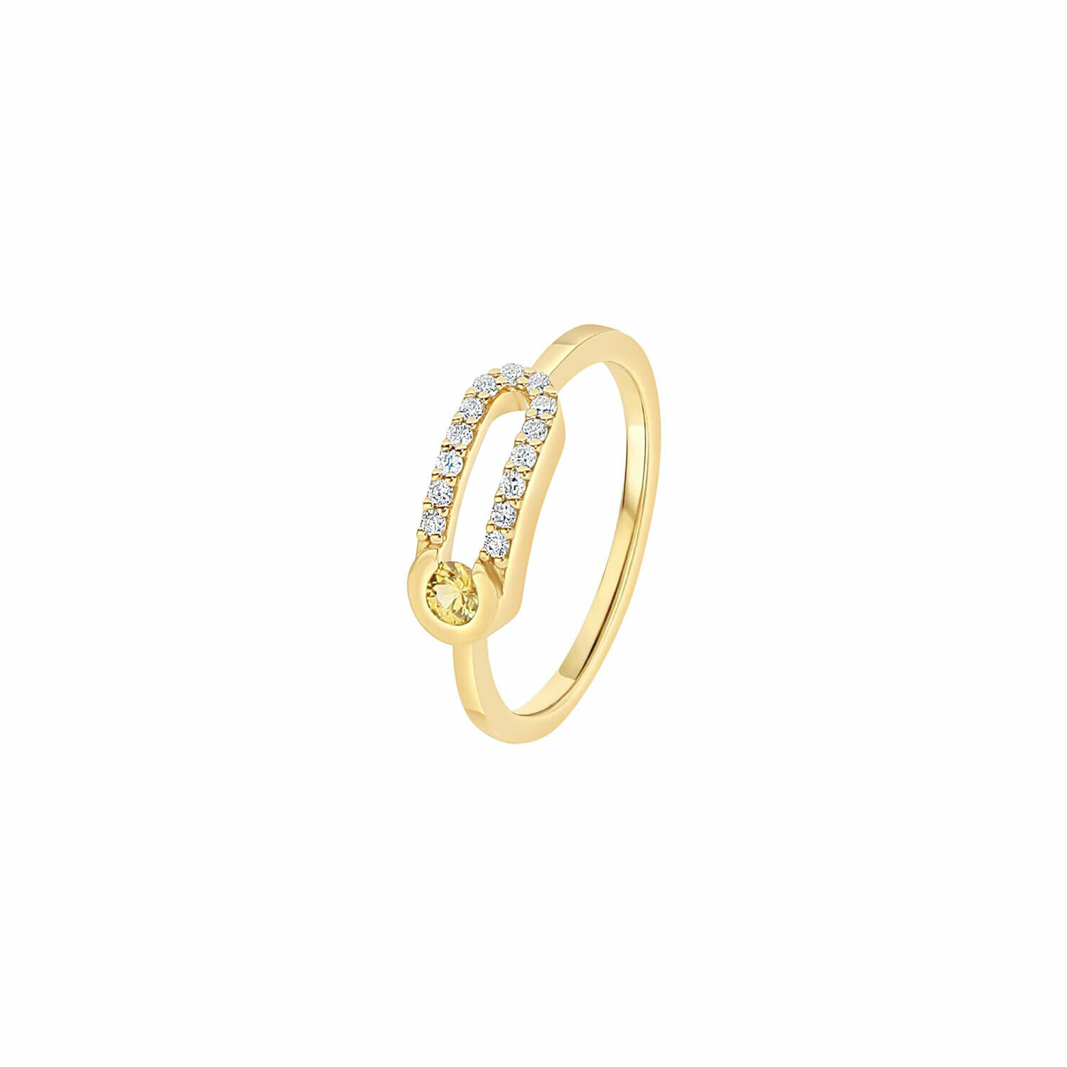 Portofino Bague Antonello Portofino "Petit et Rond" en or jaune, saphir jaune et diamants