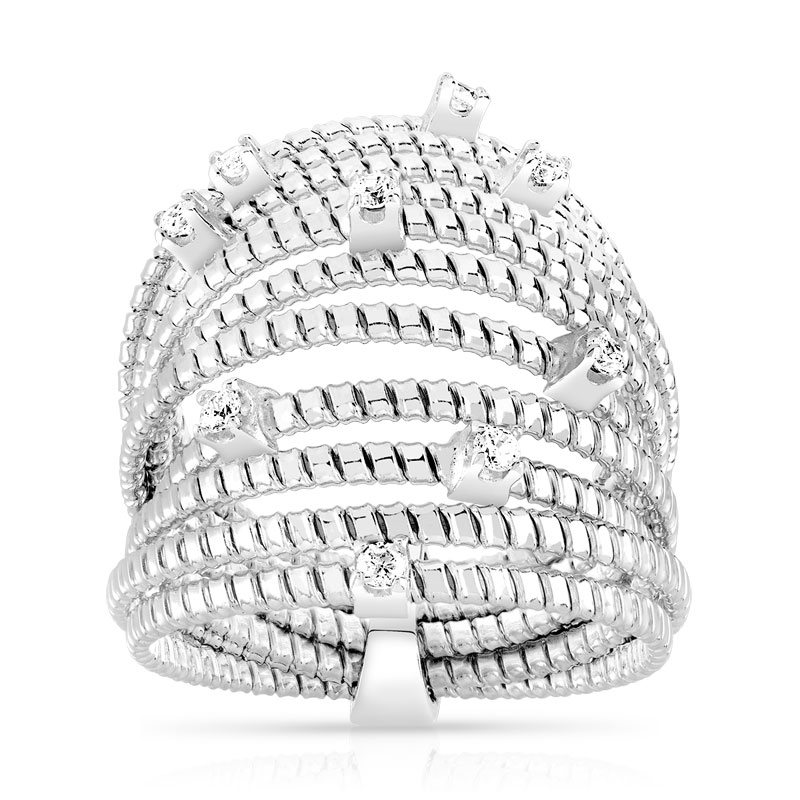 Bague argent 925 acier  zirconia