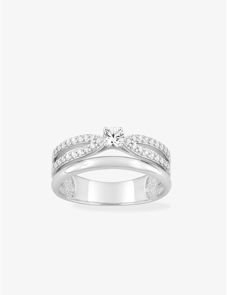 Bague argent 925 ‰ avec oxydes de zirconium 5 mm SO OR