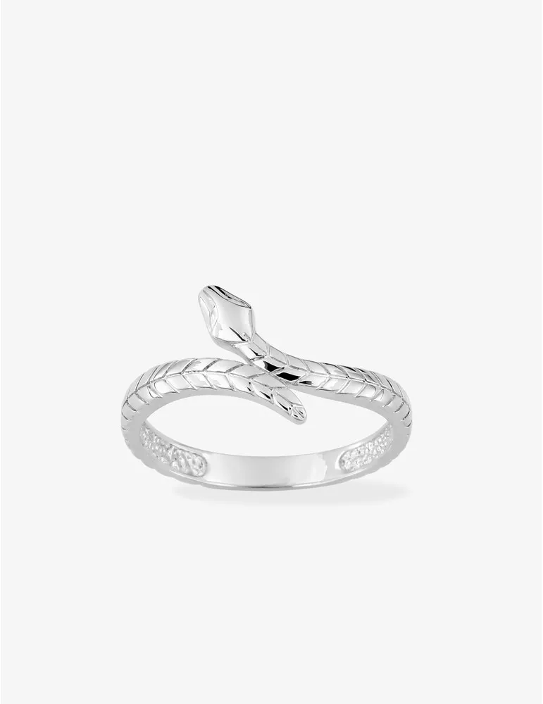 Bague argent 925 ‰ rhodié serpent SO OR