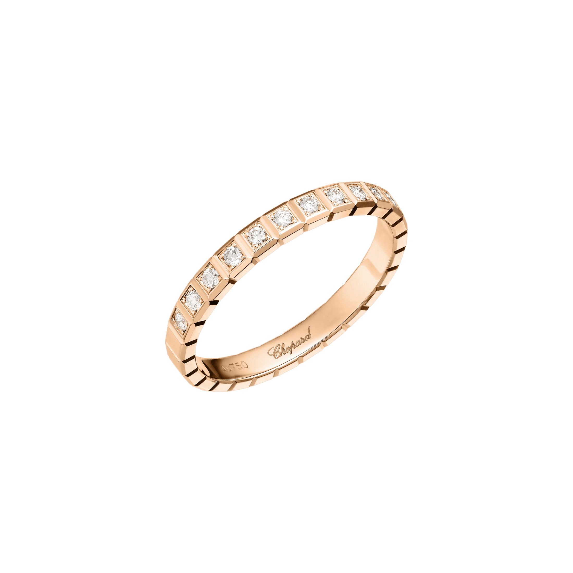 Bague Chopard Ice Cube en or rose et diamants