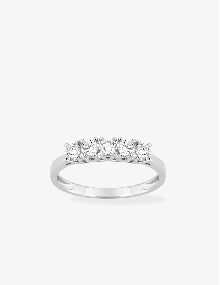 Bague diamants synthétiques 0,50 ct serti griffes or 375 ‰ blanc SO OR