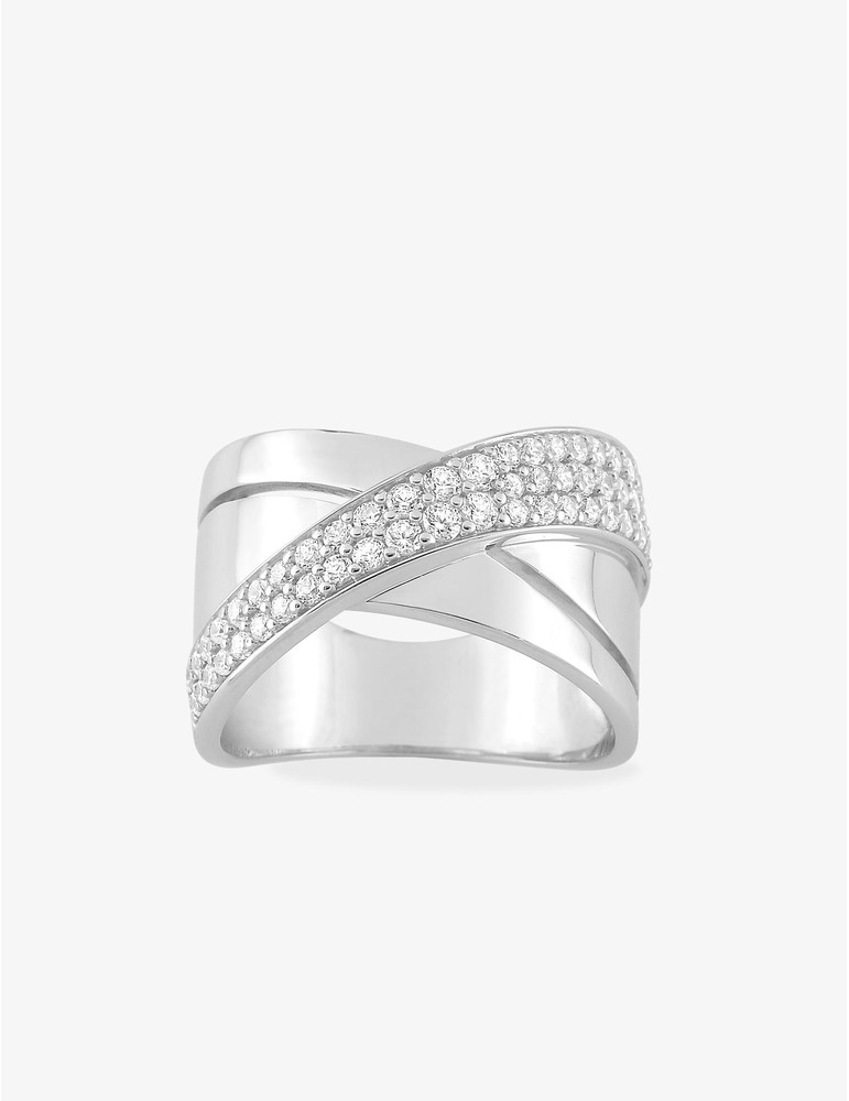 Bague en argent 925‰ rhodié et oxyde de zirconium fantaisie SO OR