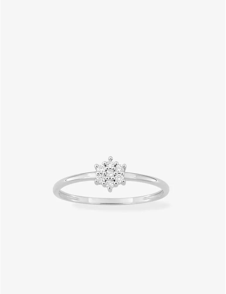 Bague en or blanc 750 ‰ avec diamants 0,09 ct SO OR