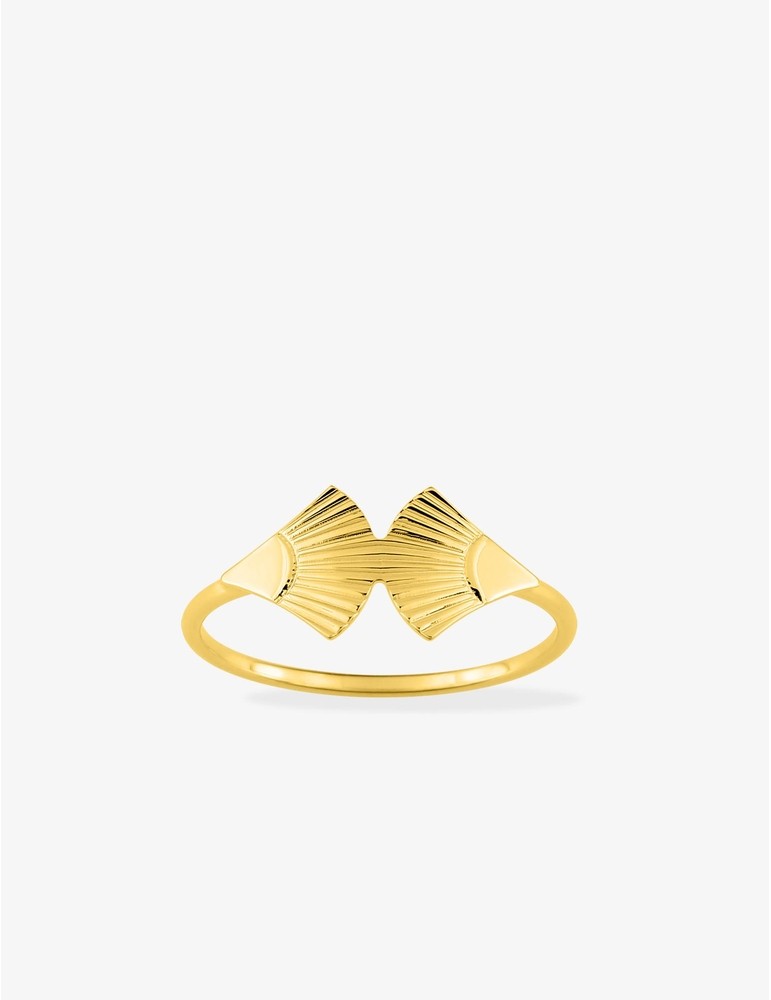 Bague en or jaune 375 ‰ motif contemporain SO OR