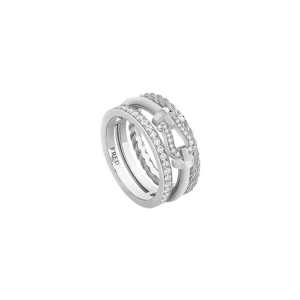 Force 10 Bague FRED Force 10 Rise en or blanc et diamants 4B1021