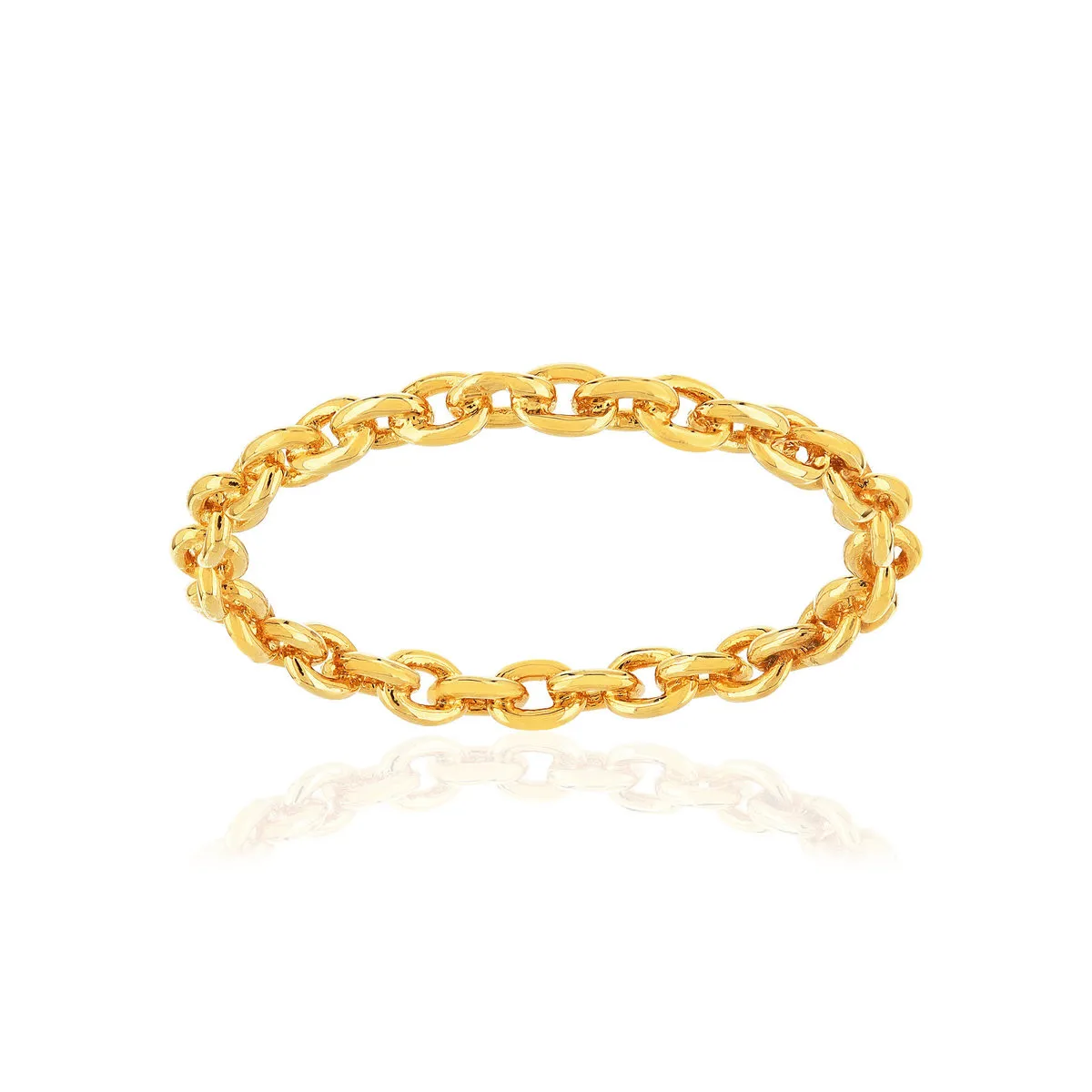 Bague plaqué or jaune motif maille