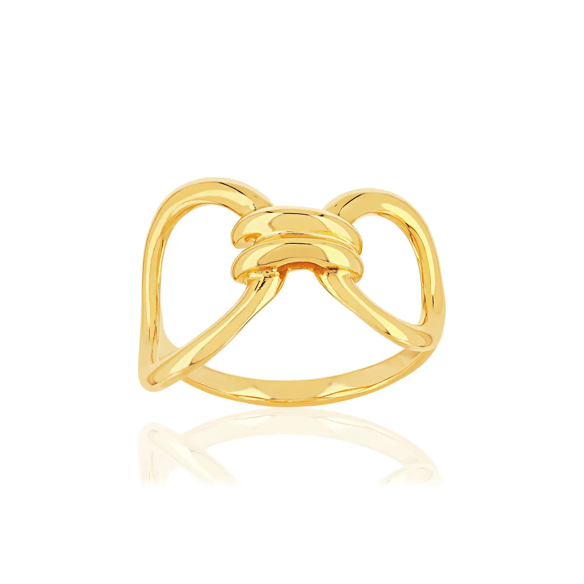 Bague plaqué or motif anneaux