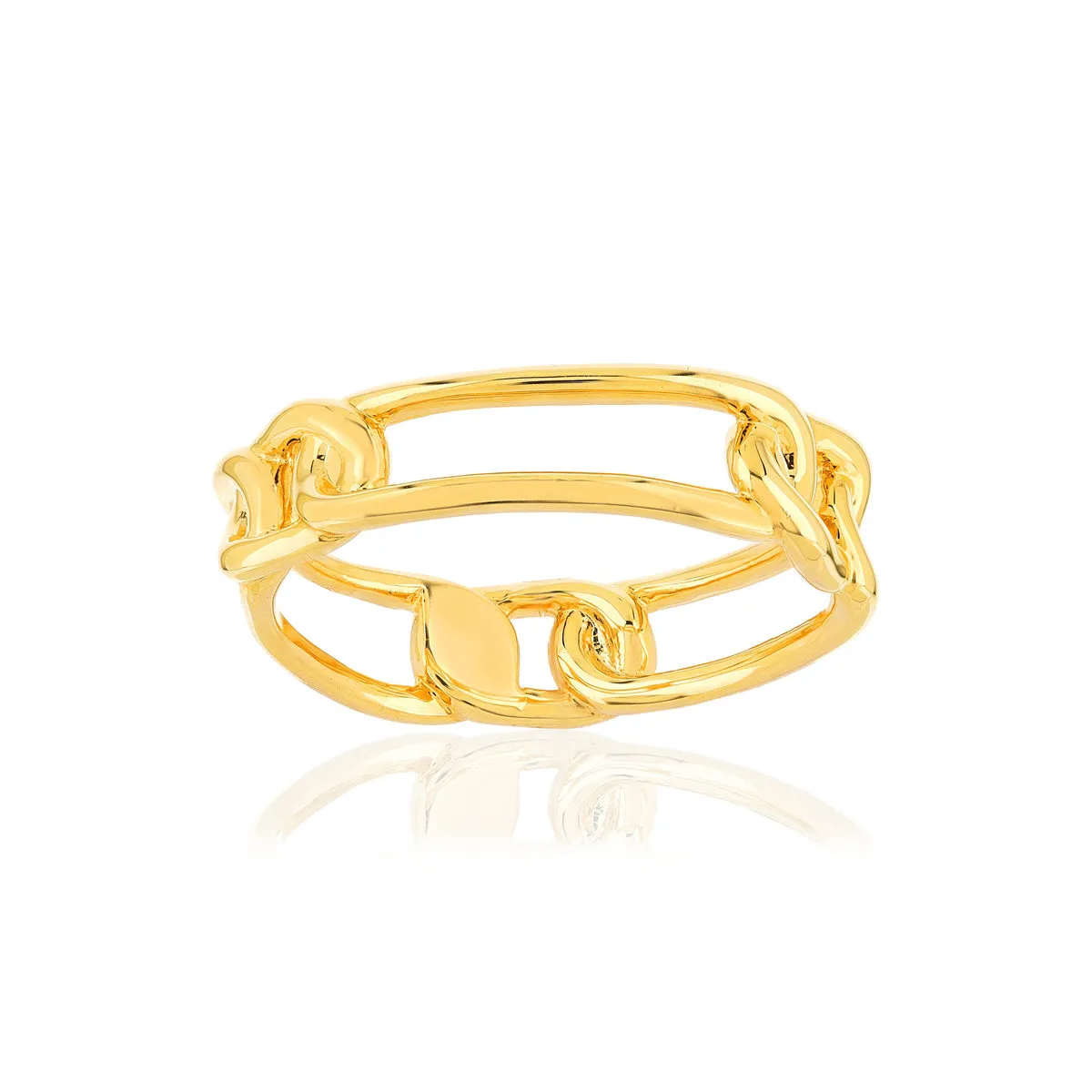 Bague plaqué or motif chaîne