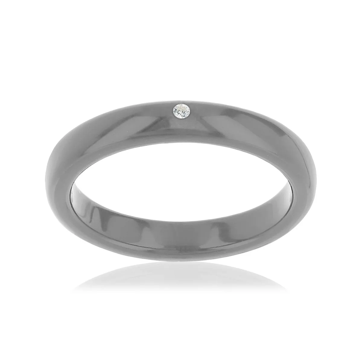 Bague résine grise zirconia