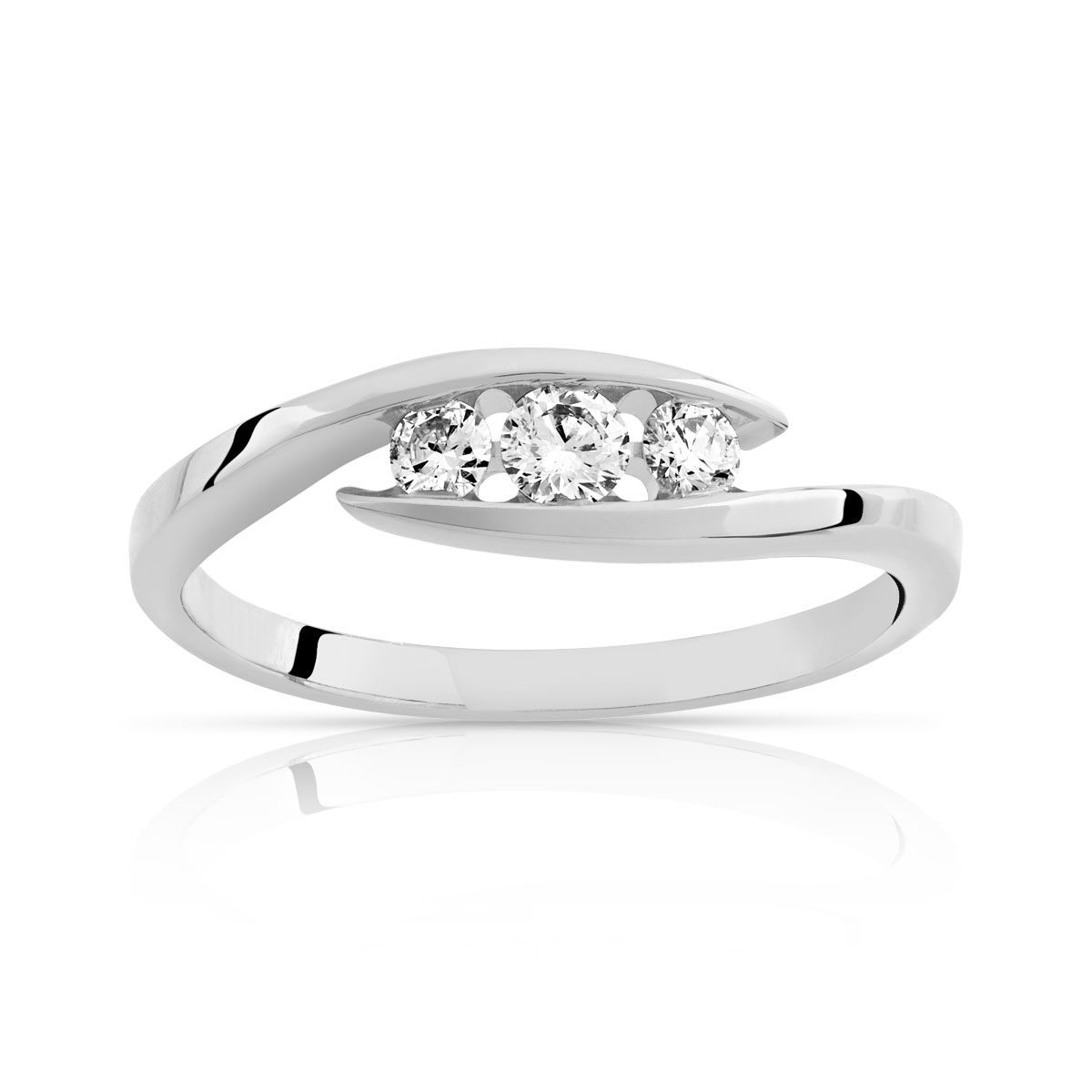 Bague Trilogy or 750 blanc diamant