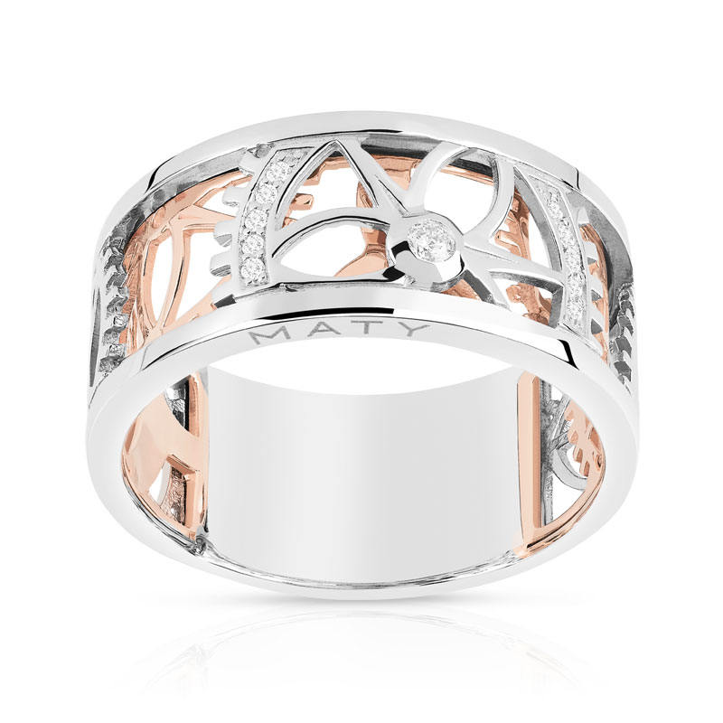 Bague Vesontio 2 ors 750 diamants 0,06 carat