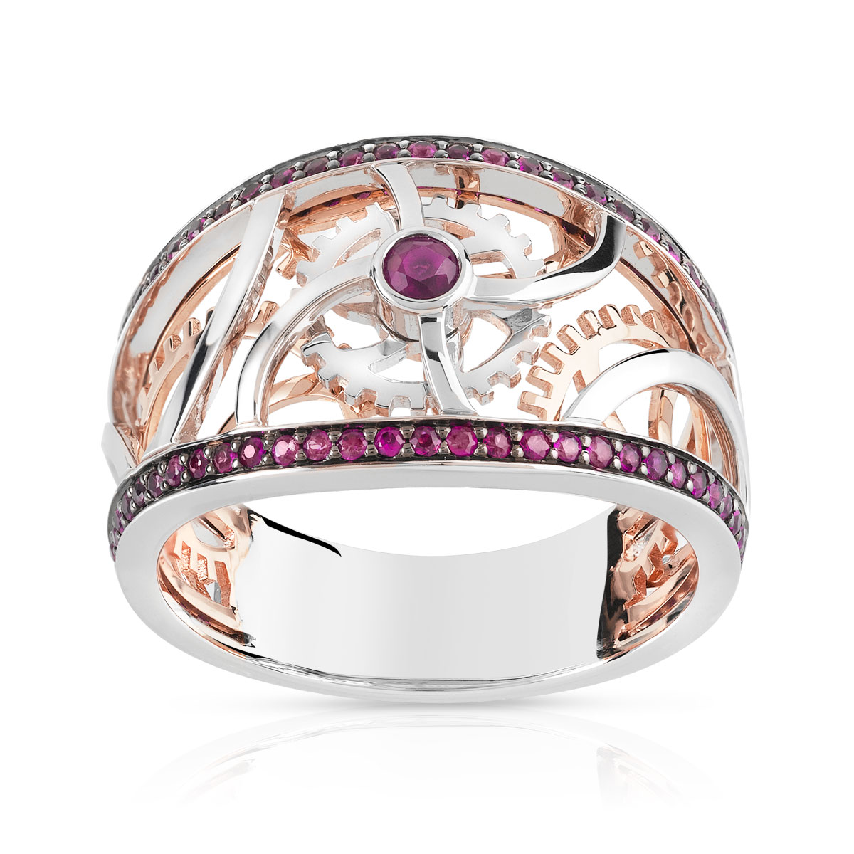 Bague Vesontio 2 ors 750 rubis 0,5 carat