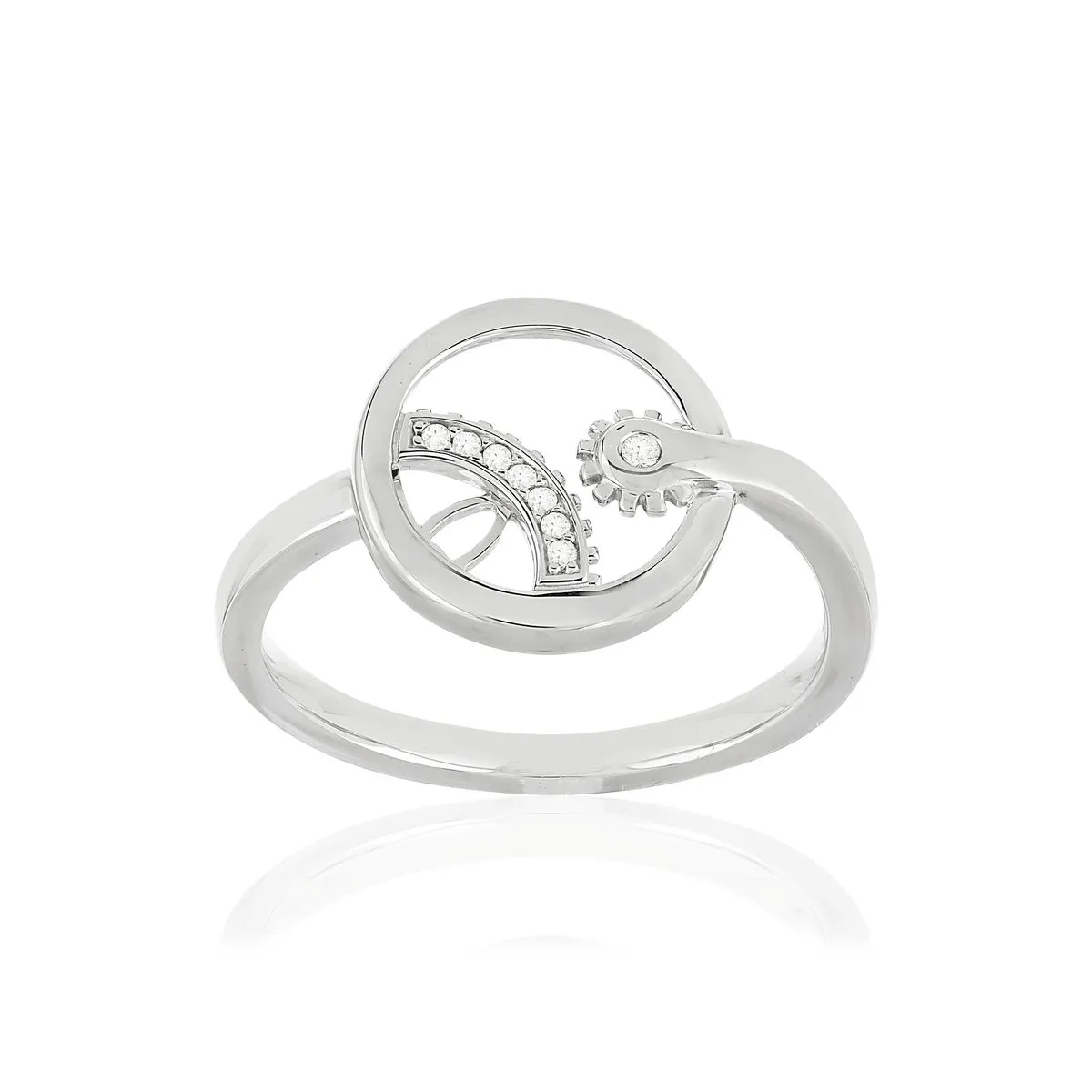 Bague Vesontio blanc 750, diamants total 3/100e de carat.