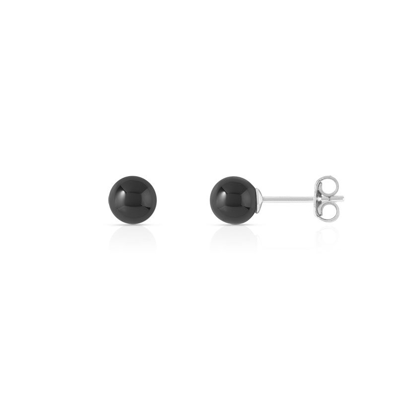 Boucles d'oreilles argent 925 et céramique noire