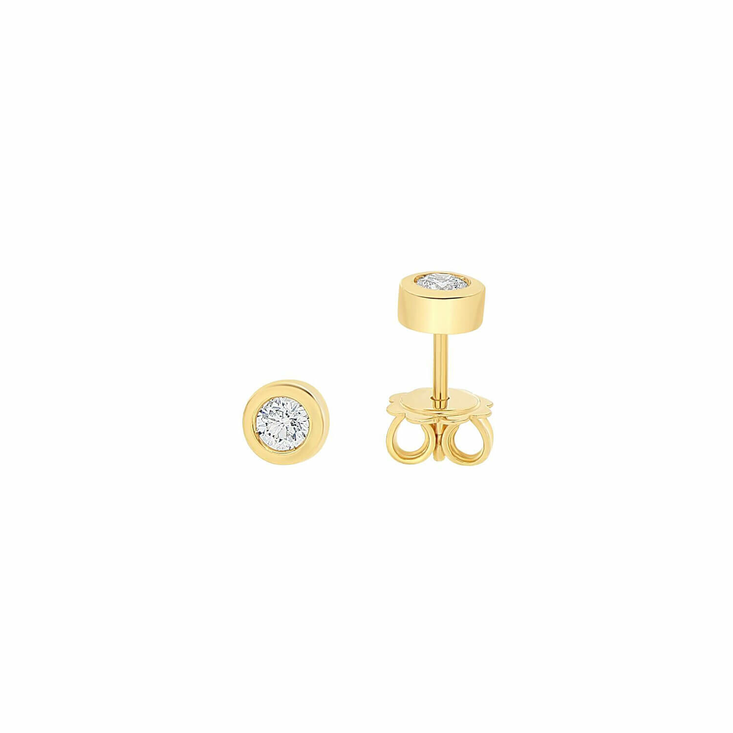 Portofino Boucles d'oreilles Antonello Portofino "Grand et Rond" en or jaune et diamant