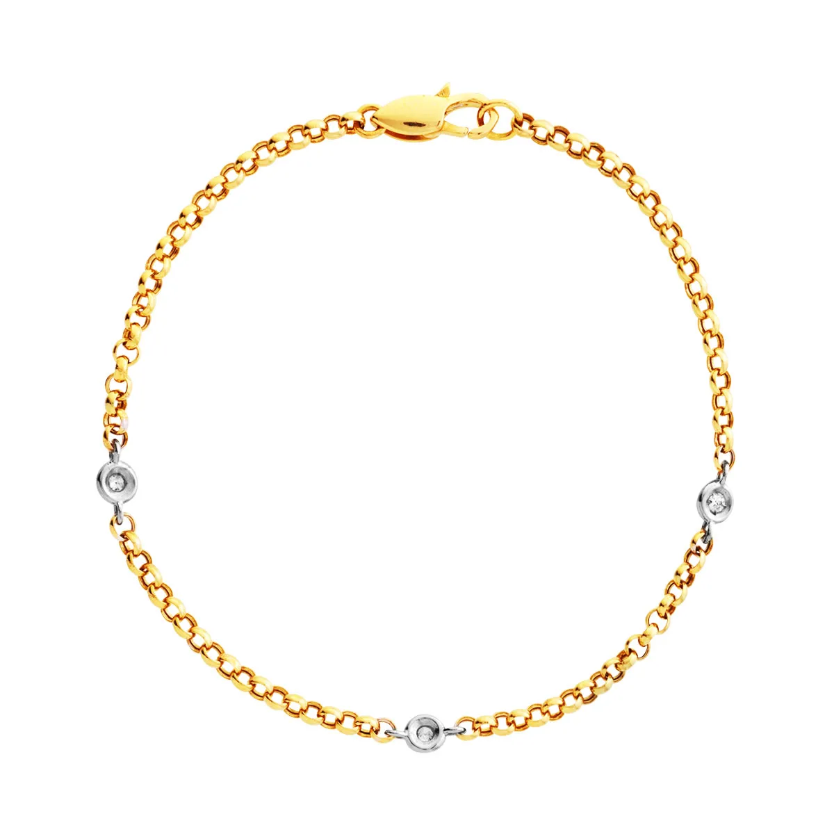 Bracelet 2 ors 750 diamants 18,5 cm