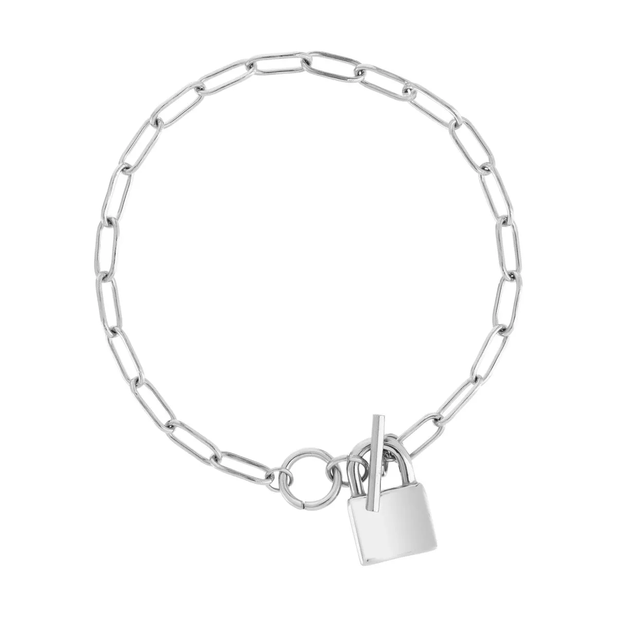 Bracelet acier cadenas 20 cm