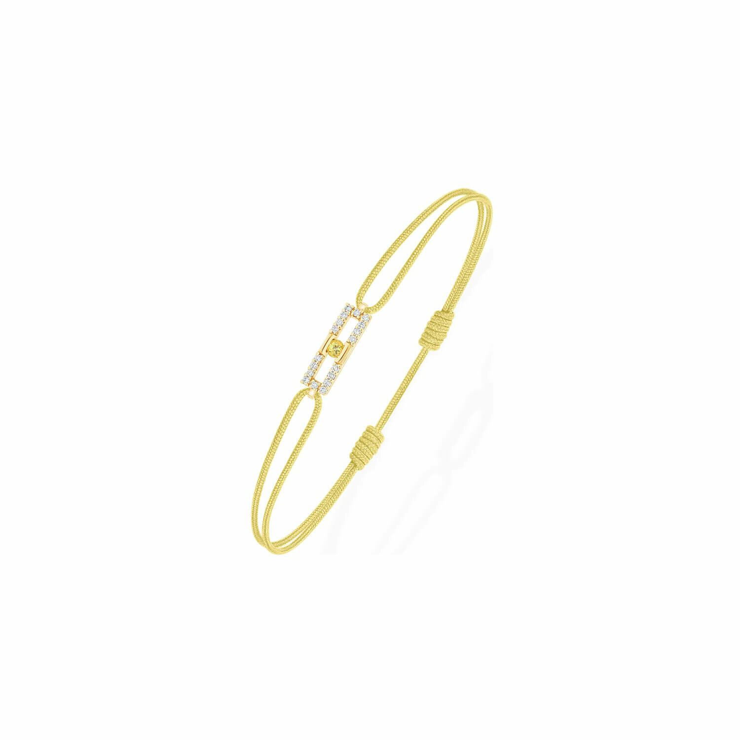 Portofino Bracelet Antonello Portofino "Petit et Carré" en or jaune, saphir jaune et diamants