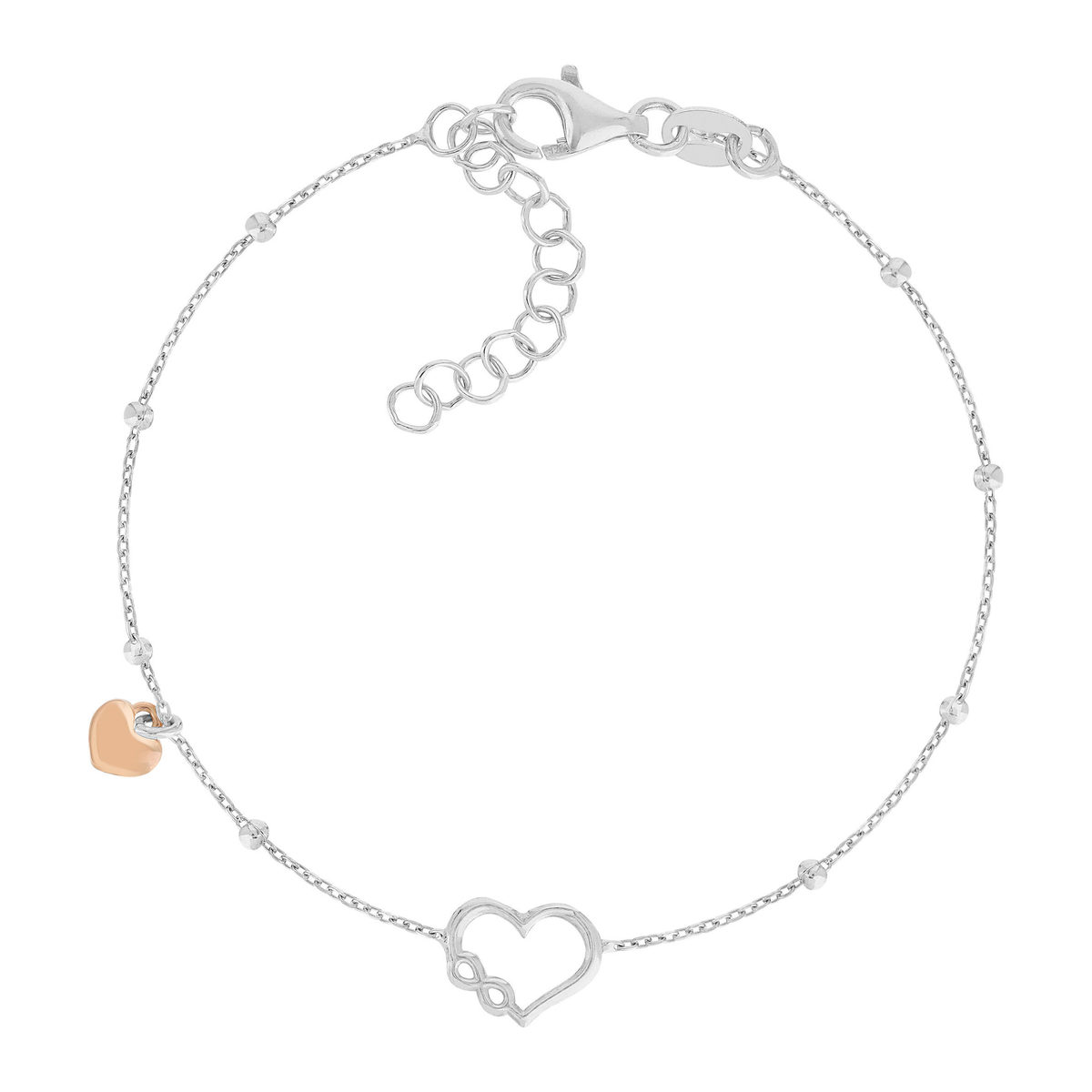 Bracelet argent 925 2 tons 19cm