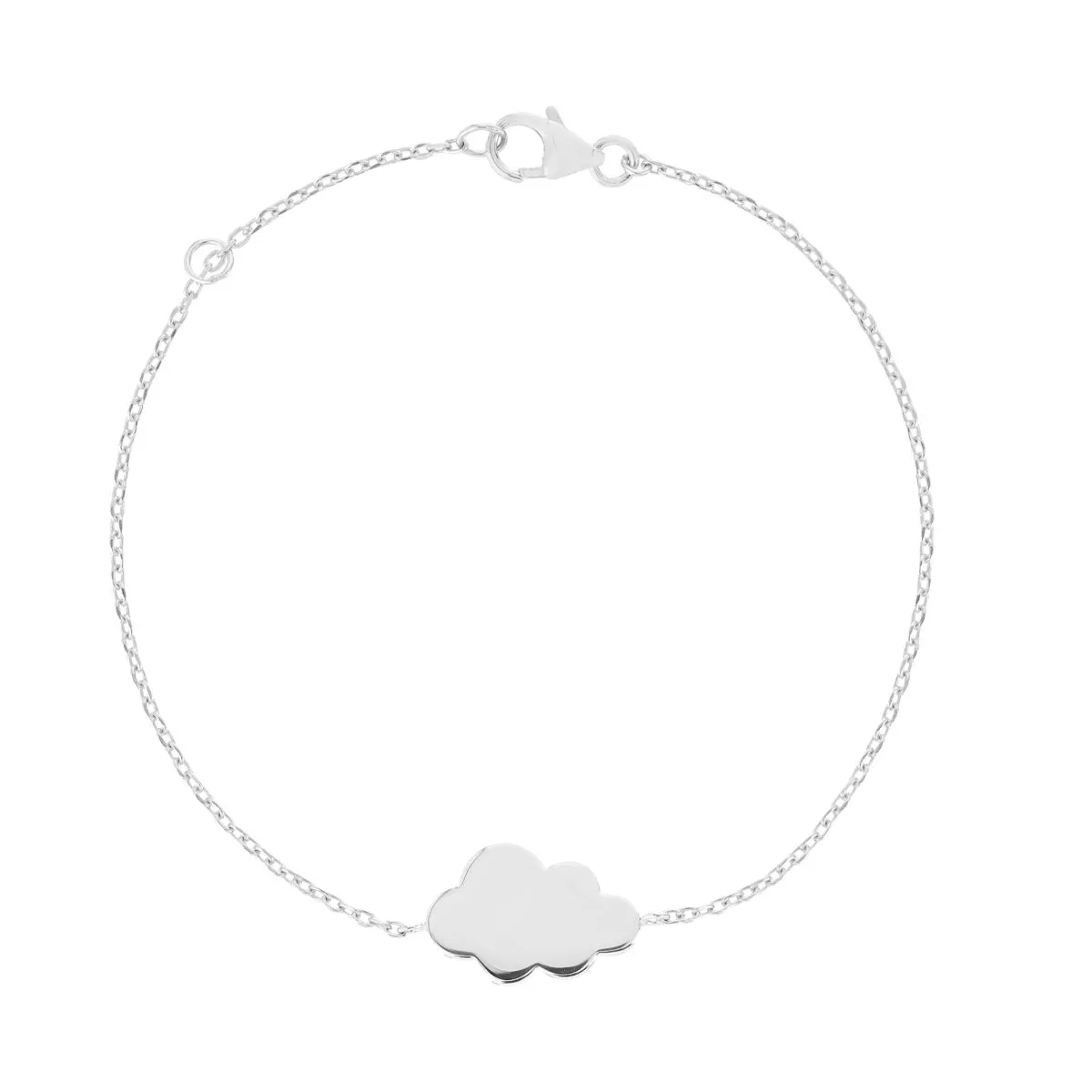 Bracelet argent 925 motif nuage personnalisable 18 cm