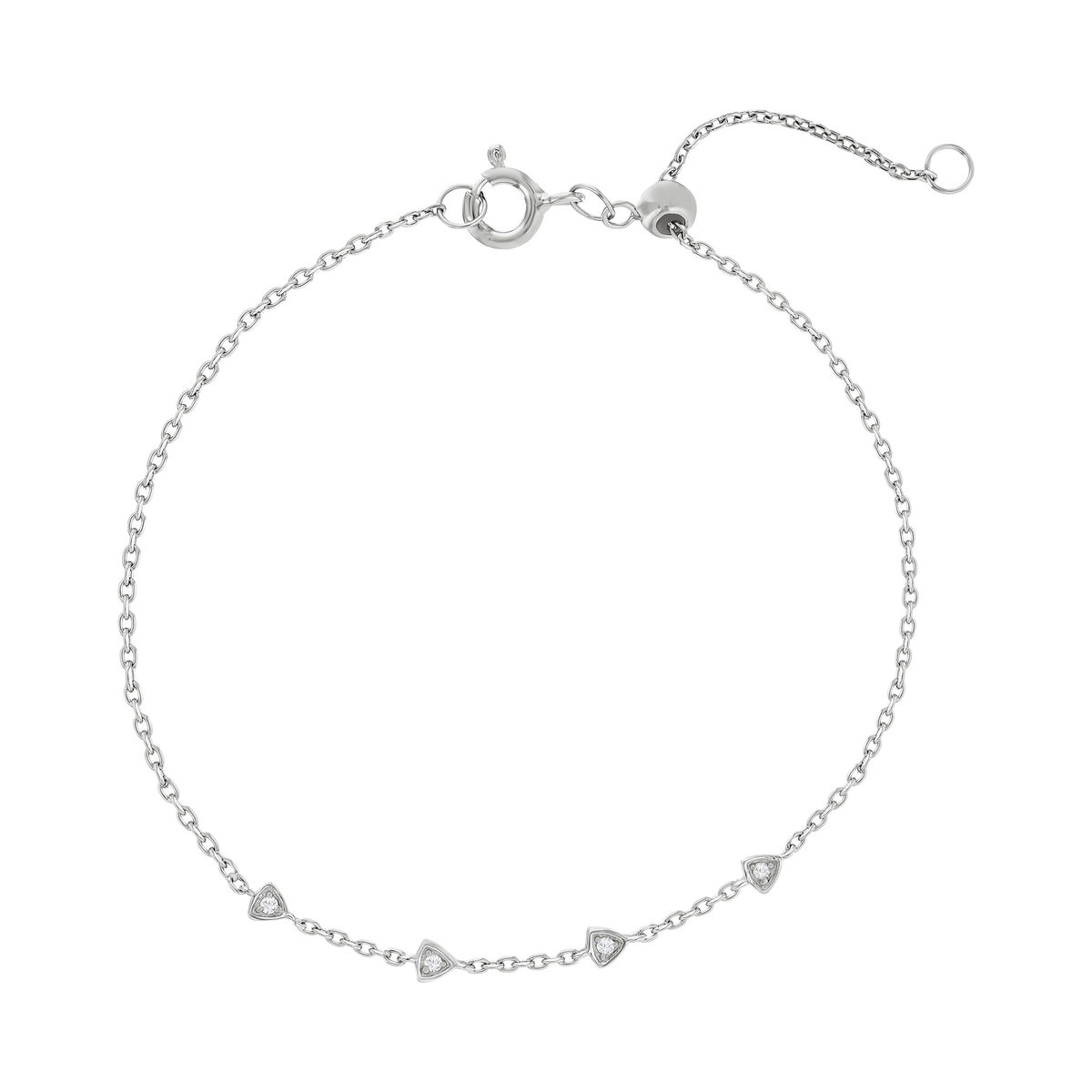 Bracelet argent 925 rhodié zirconias 19 cm