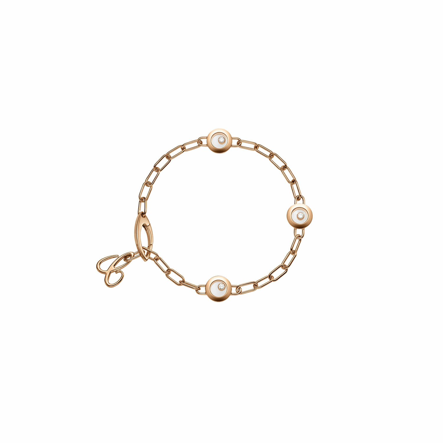 Achat Bracelet Chopard Happy Diamonds Icons en or rose et diamants