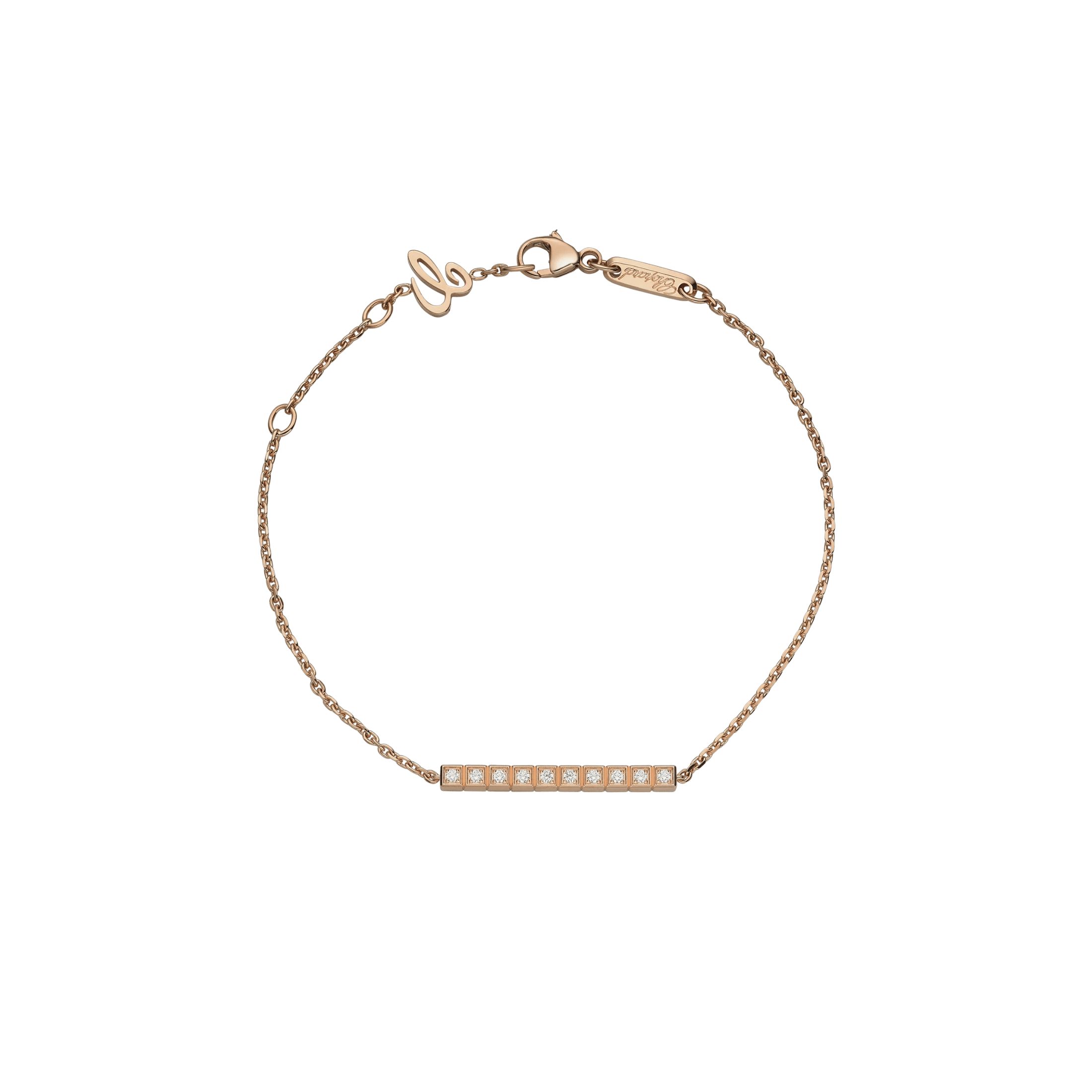 Bracelet Chopard Ice Cube en or rose et pavage de diamants
