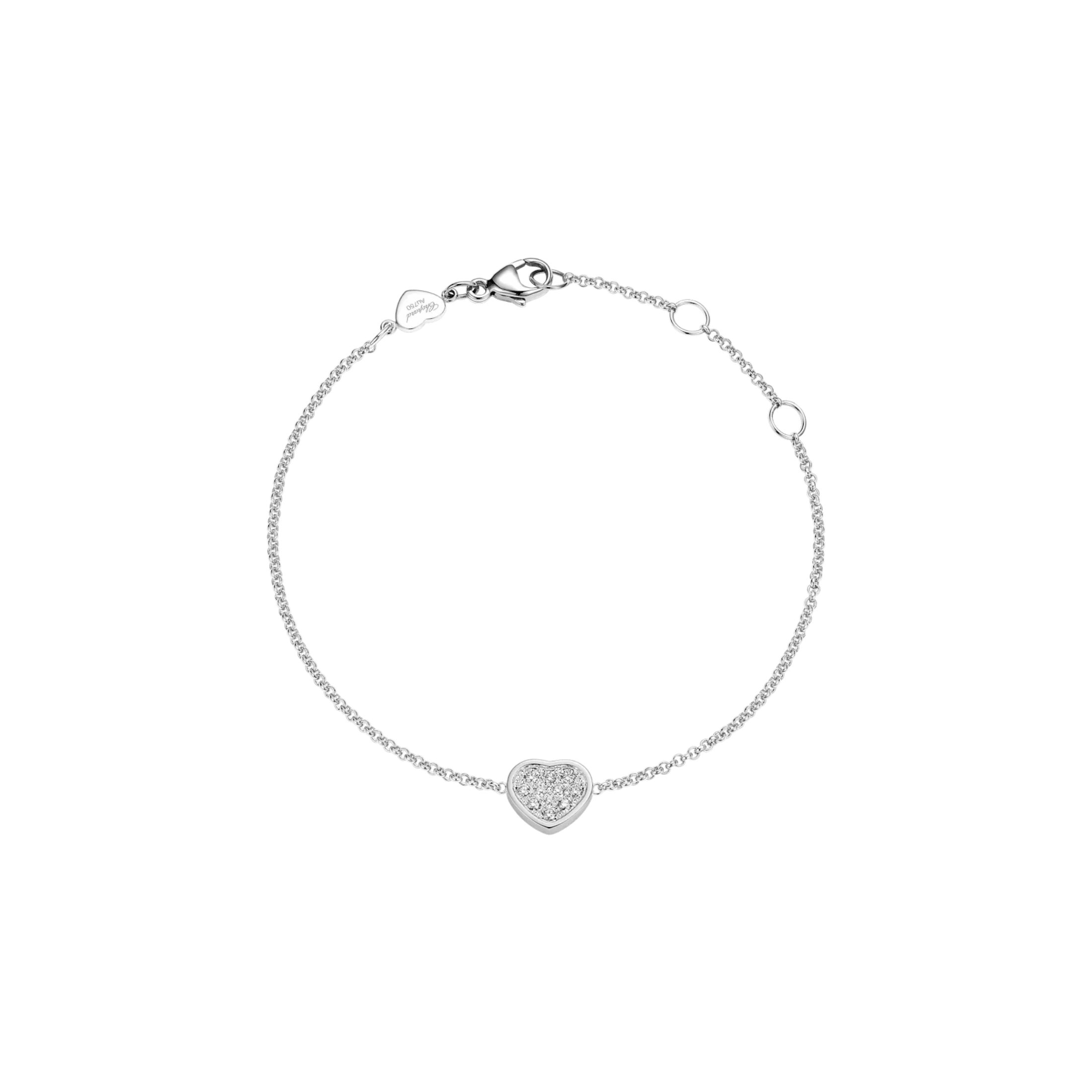 Bracelet Chopard My Happy Hearts en or blanc et diamants