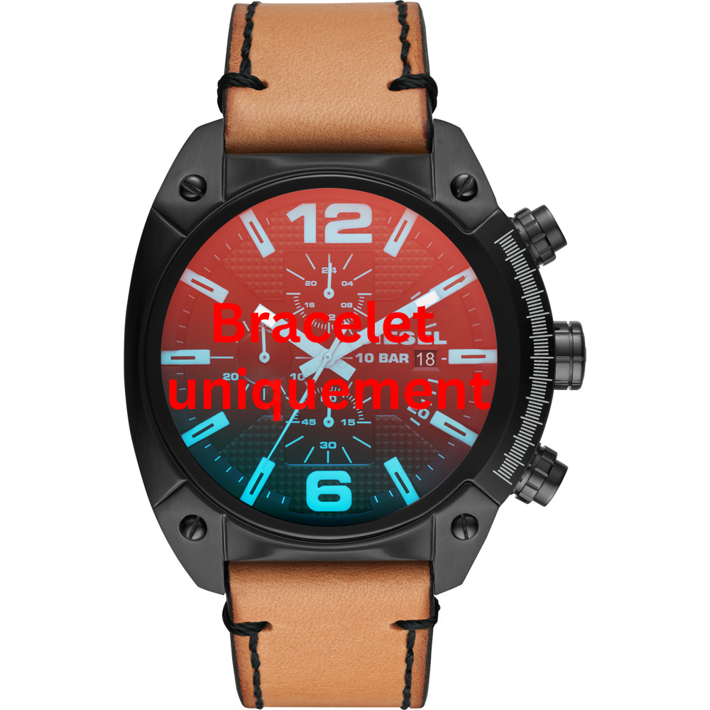 Bracelet cuir brun Diesel - OVERFLOW / DZ4482