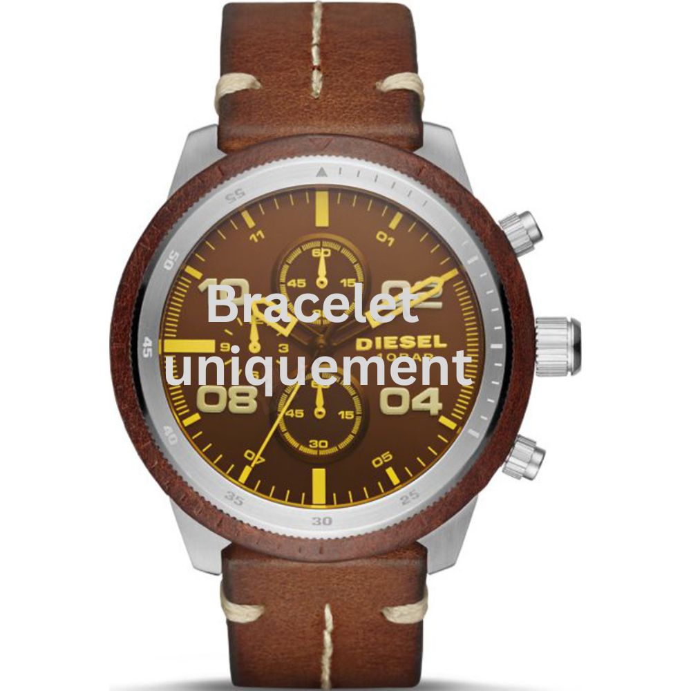 Bracelet cuir marron Diesel - PADLOCK / DZ4440