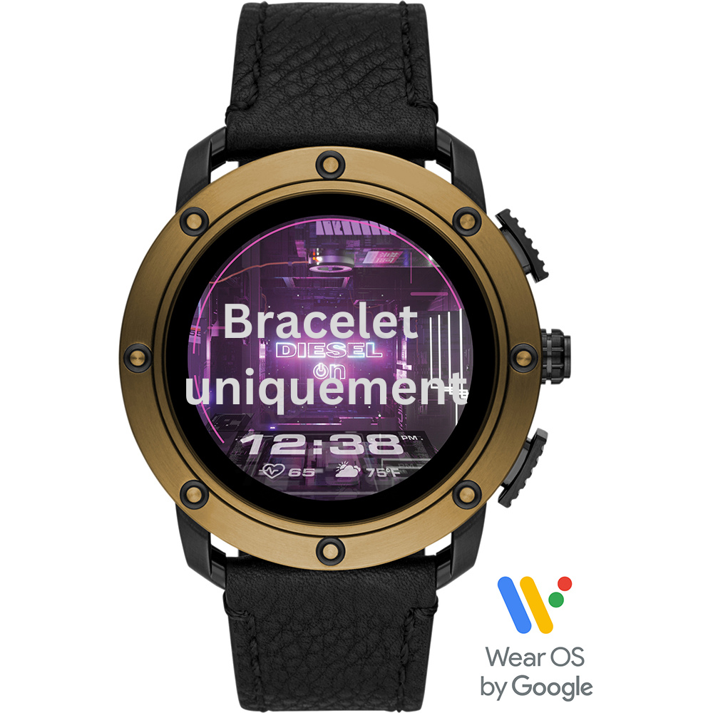 Bracelet cuir noir Diesel - AXIAL / DZT2016