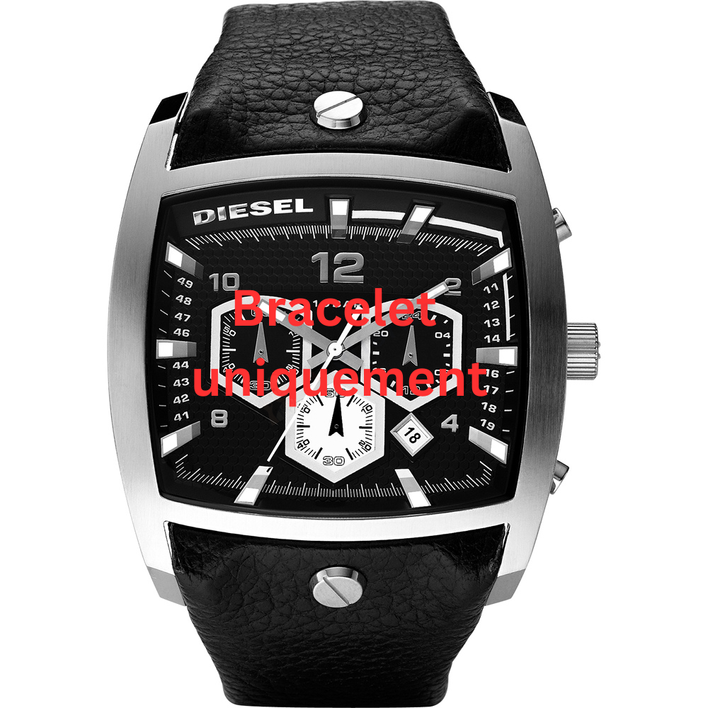 Bracelet cuir noir Diesel - DZ4183