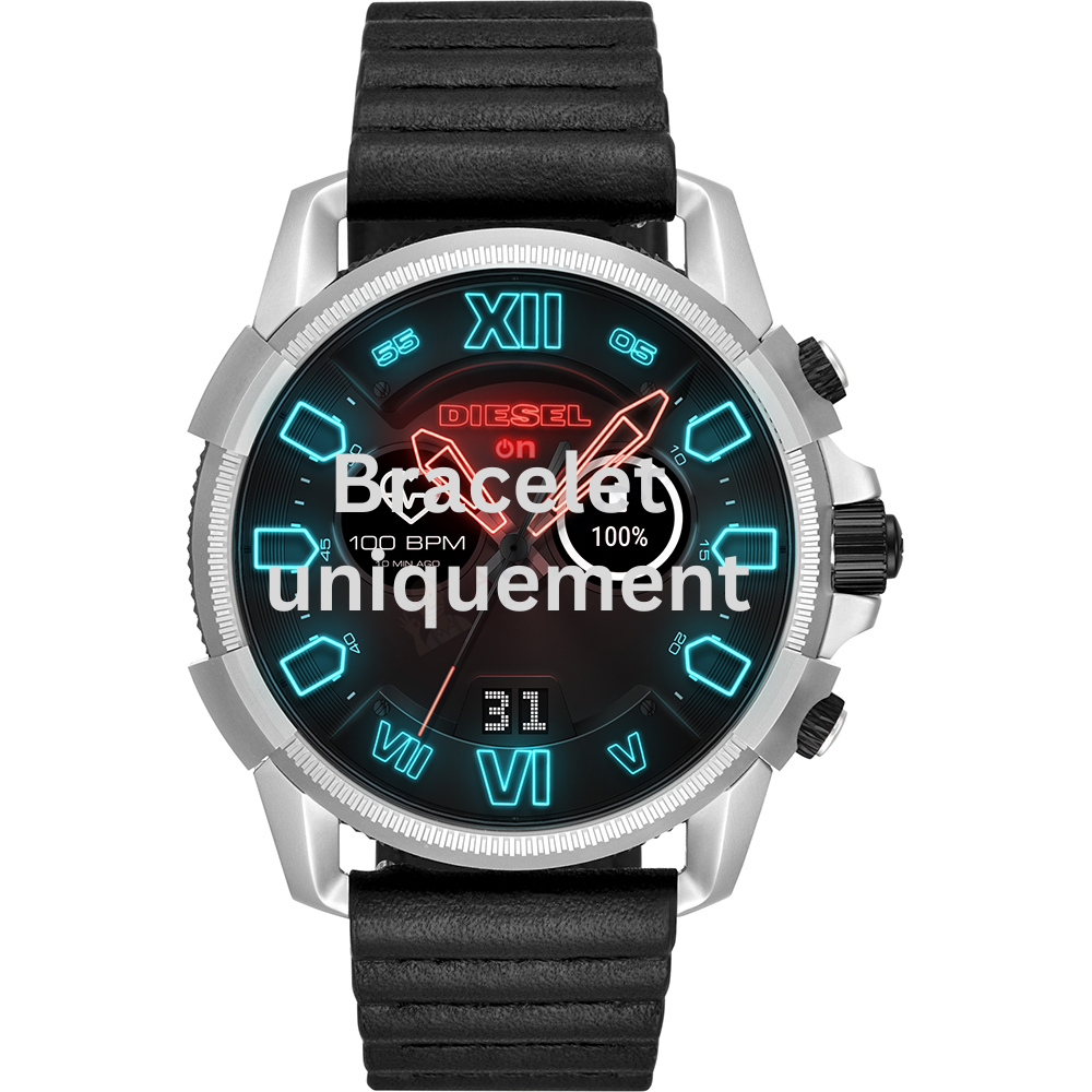 Bracelet cuir noir Diesel - FULL GUARD 2.5 / DZT2008