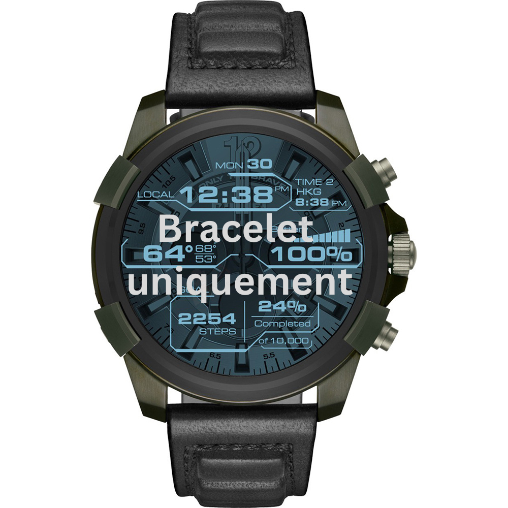 Bracelet cuir noir Diesel - FULL GUARD / DZT2003