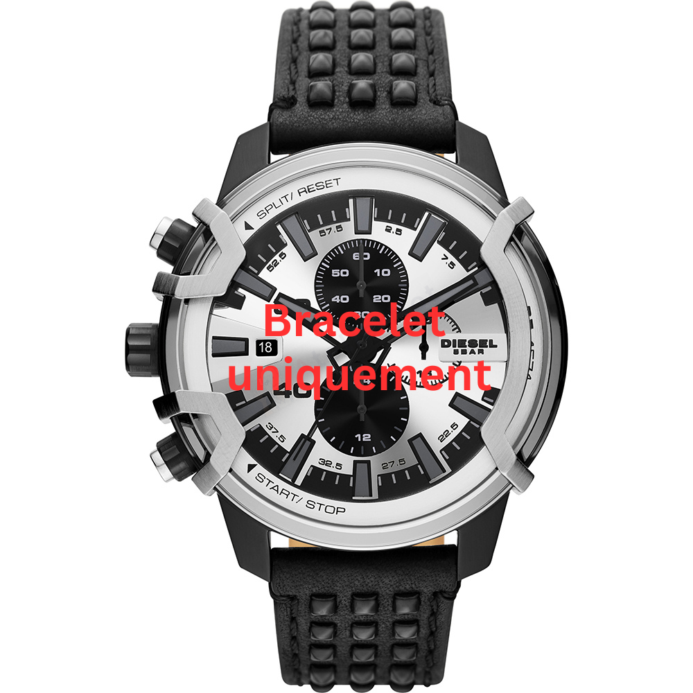 Bracelet cuir noir Diesel - GRIFFED / DZ4571