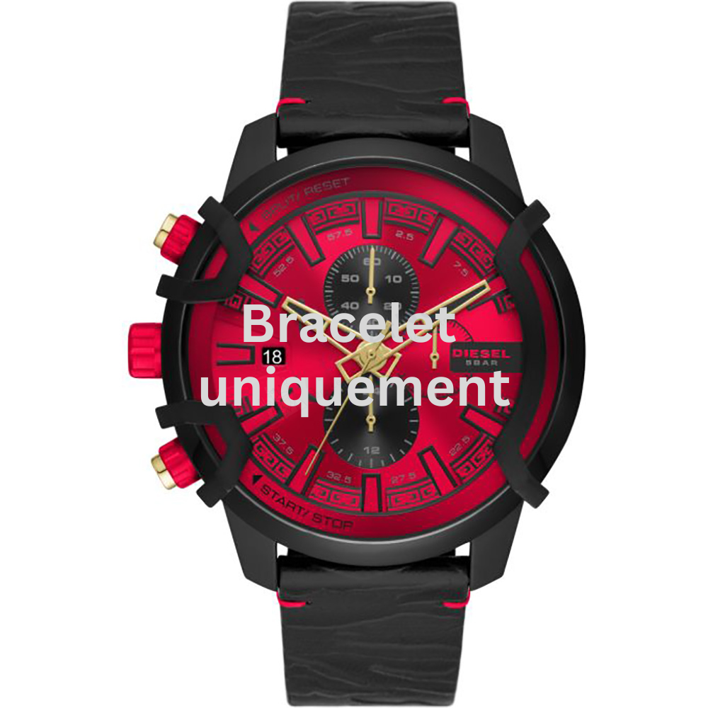 Bracelet cuir noir Diesel - GRIFFED / DZ4583